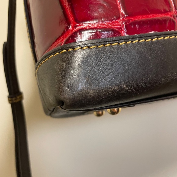 Dooney & Bourke Red and Black Croc Crossbody Bag - Picture 10 of 12